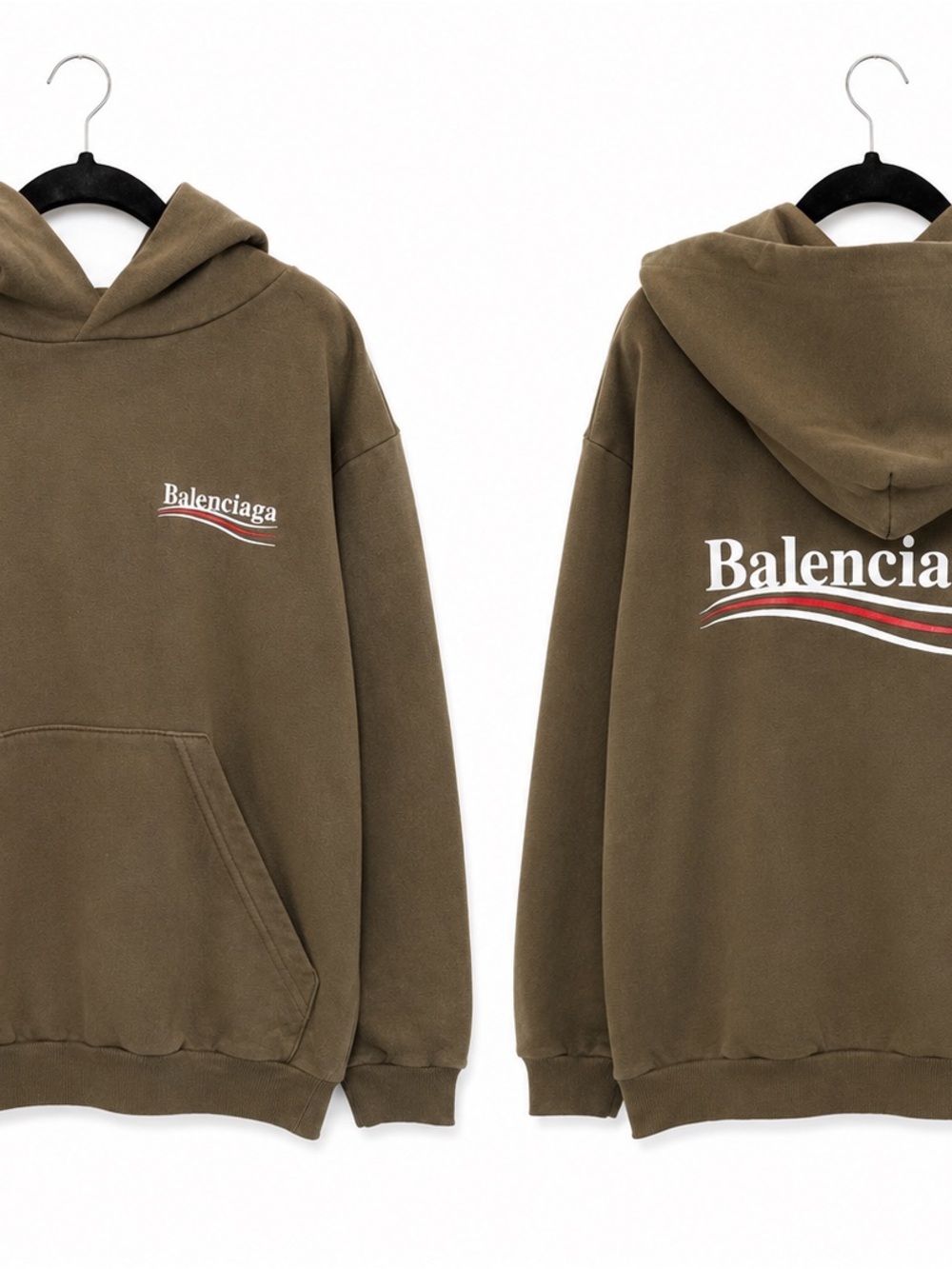 Balenciaga boys Olive Logo Hoodie Sweatshirt